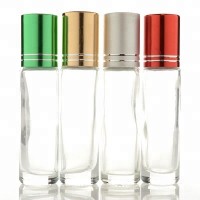 empty 10ml perfume glass roll on bottle with aluminium screw cap