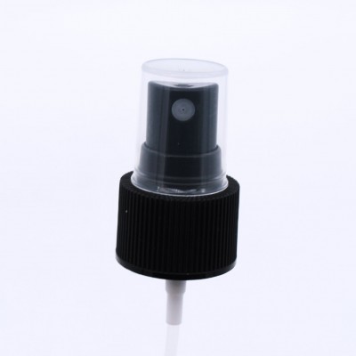 design cosmetic bottle use non-spill 24/410 black plastic mist sprayer pump with cap