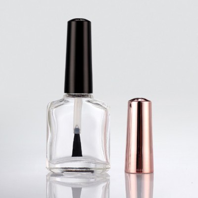 hot selling fancy cosmetic packaging 13ml transparent empty glass nail polish bottles