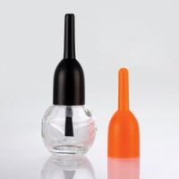 custom made glass cosmetic packaging 6ml mini empty nail polish bottle with brush