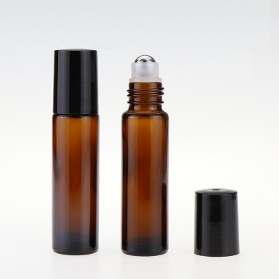 essential oil amber glass roll on 10 ml with Stainless steel ball